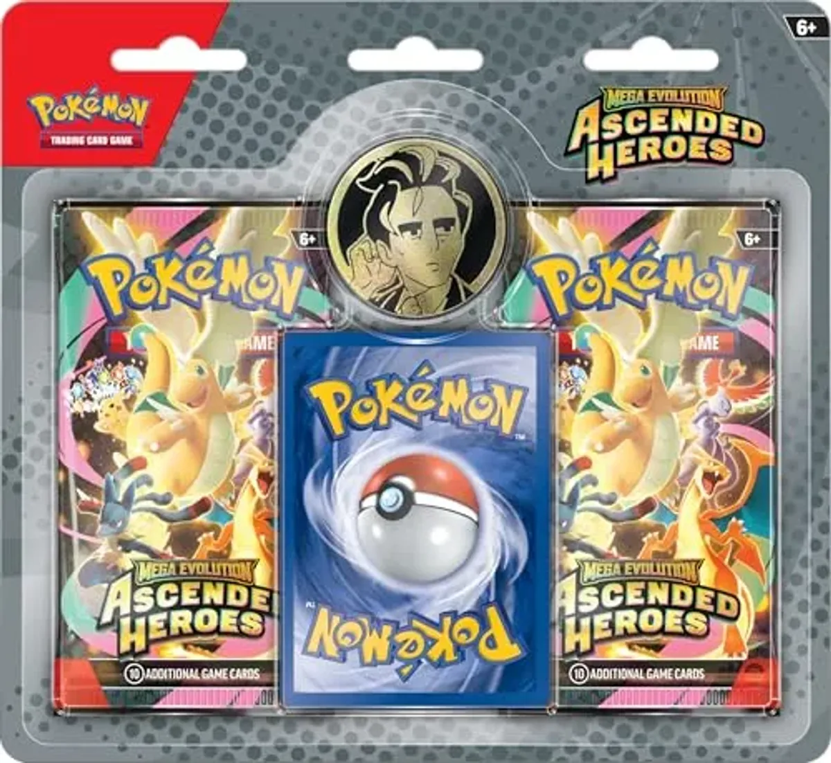Pokémon TCG: Mega Evolution - Ascended Heroes Collection-Larry (1 Foil Promo Card, 1 Coin & 2 Booster Packs)