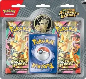 Pokémon TCG: Mega Evolution - Ascended Heroes Collection-Larry (1 Foil Promo Card, 1 Coin & 2 Booster Packs)