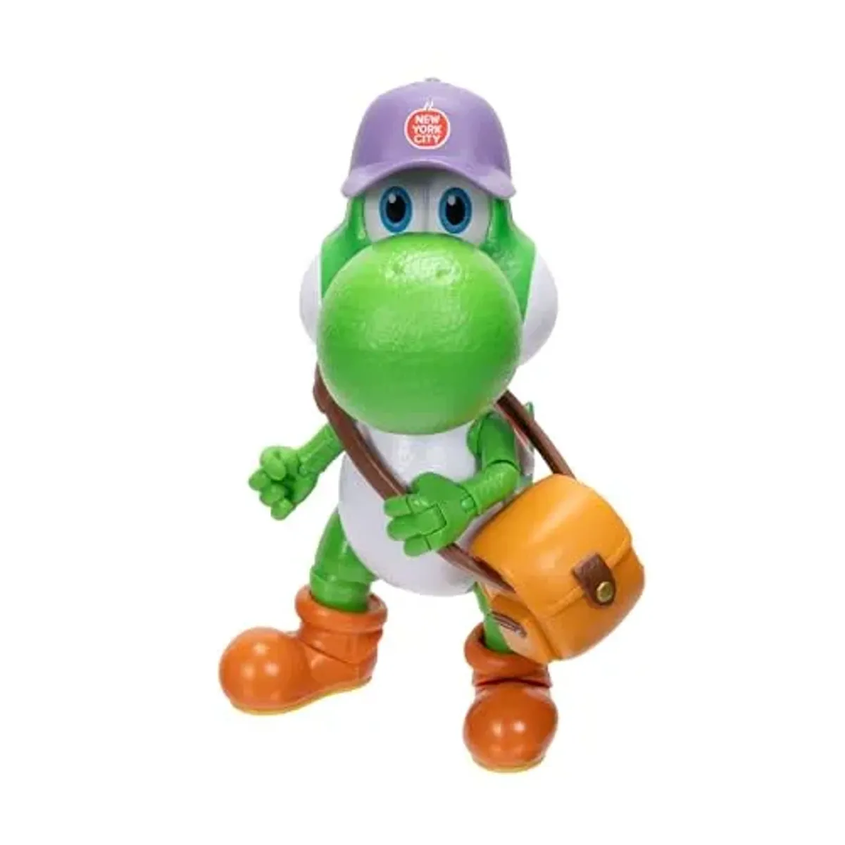 JAKKS Pacific Super Mario Galaxy Movie Figura Yoshi 5 Pulgadas con Sombrero, Lentes y Bolsa, 20 Puntos de Articulación, Coleccionable, +3 Años