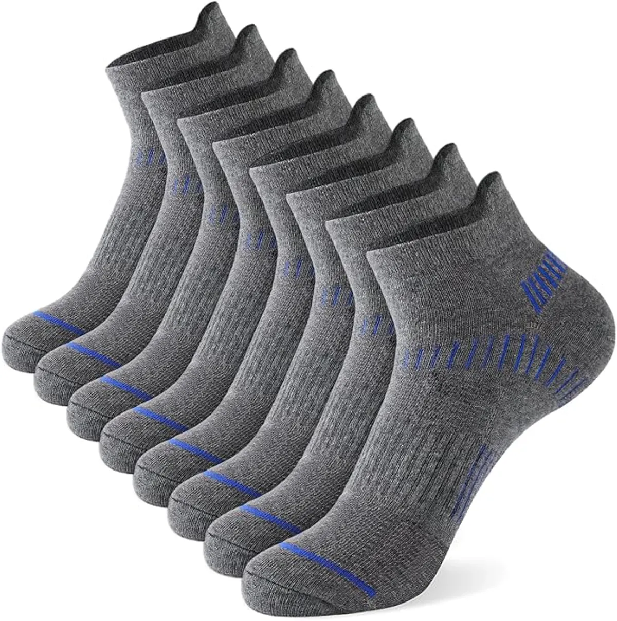 Calcetas para Hombre 8 Pares, Calcetines Deportivos Algodon Transpirables, Tines Cortos Casual Bajos Antiderrapantes, Paquete de Calcetas Absorbe el sudor y antiolor para Futbol, Correr, Ciclismo, Gym