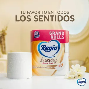 Regio Luxury Almond Touch - Papel Higiénico, Hojas Dobles, 18 Rollos