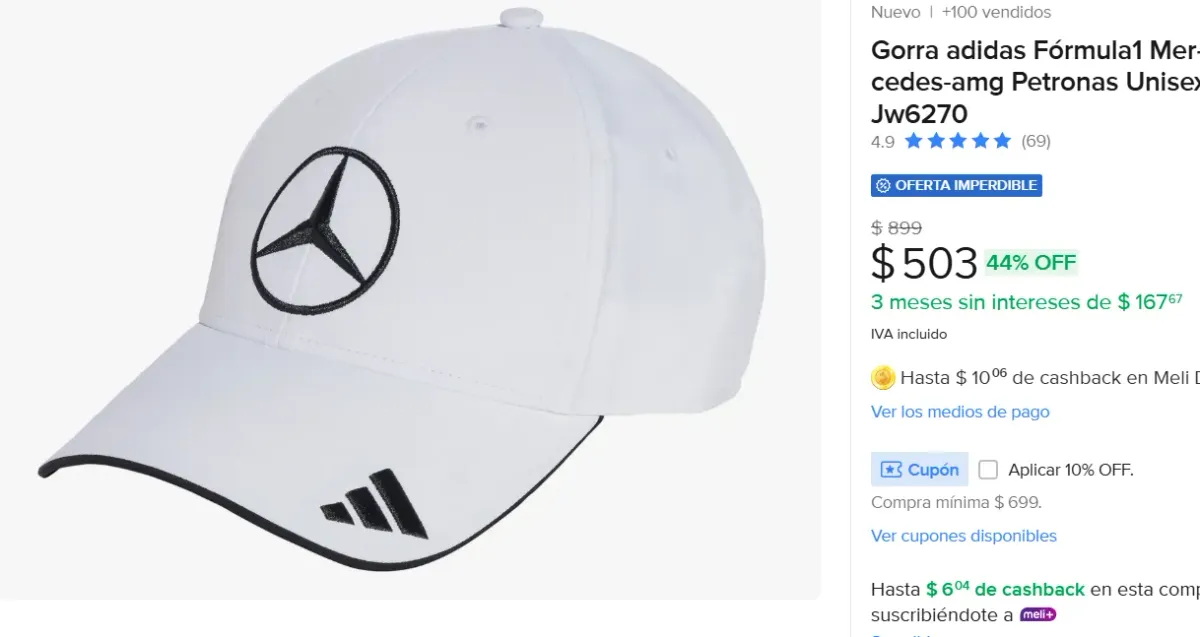 Gorra adidas Fórmula1 Mercedes