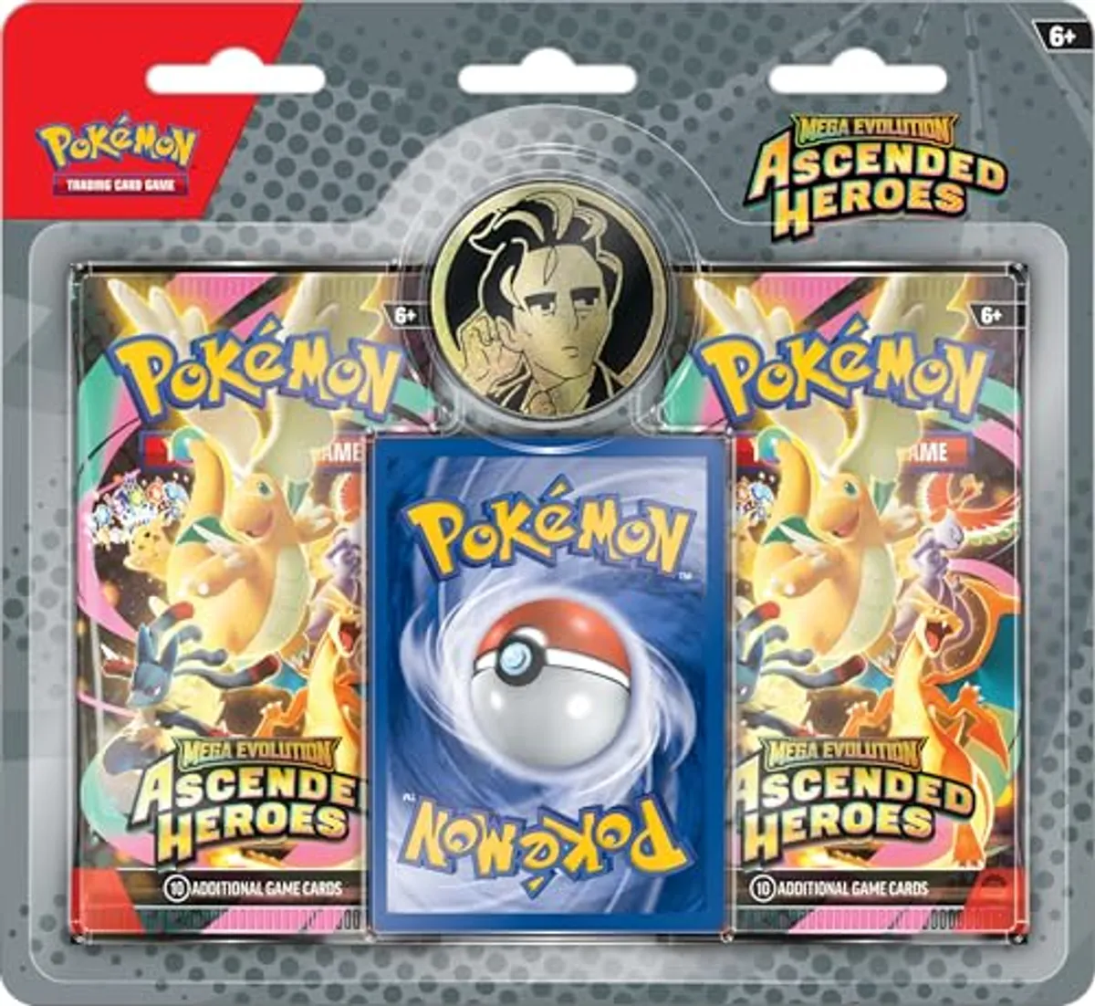 Pokémon TCG: Mega Evolution - Ascended Heroes Collection-Larry (1 Foil Promo Card, 1 Coin & 2 Booster Packs)