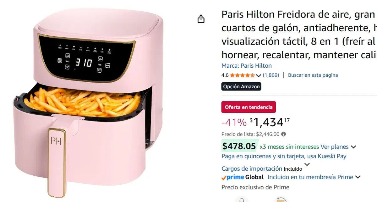 Freidora de aire, Hilton
