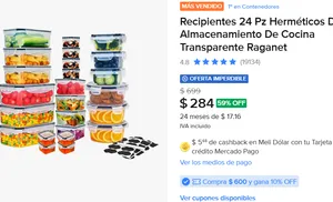 Recipientes 24 Pz Herméticos De Almacenamiento 