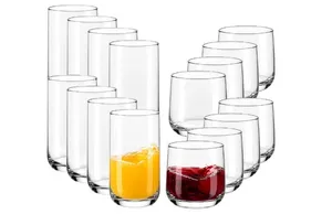 Libbey Juego de 16 Vasos de Vidrio Ascent de 473 ml y 384 ml