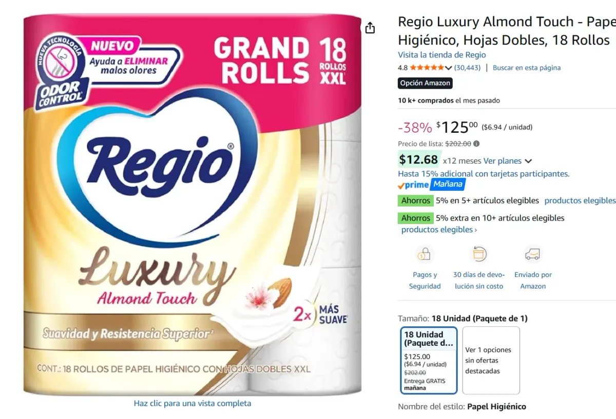 Papel Higiénico, 18 Rollos