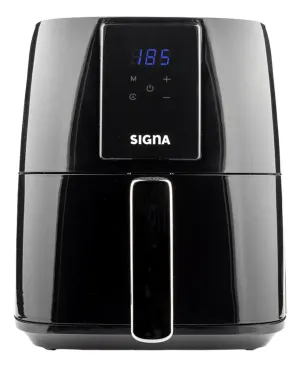 Freidora De Aire Horno Digital Multifuncional 8 Litros 5 Programas Automáticos De Cocción Con Recubrimiento Antiadherente Asa De Tacto Frío 1500w Signa Color Negro