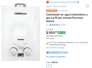 Calentador de agua instantáneo 