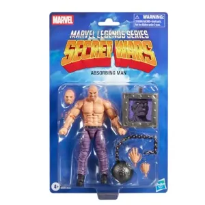 Marvel Legends Series, Secret Wars, Absorbing Man, Figura Retro Coleccionable de 15 cm con Escudo lenticular, Inspirada en los cómics de Marvel