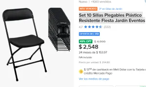 Set 10 Sillas Plegables 