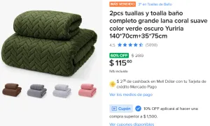 2pcs toalla baño 