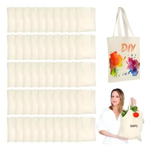 50 Pack Bolsas De Manta Cruda 40 X 35 Cm 100% Algodón Mayorb