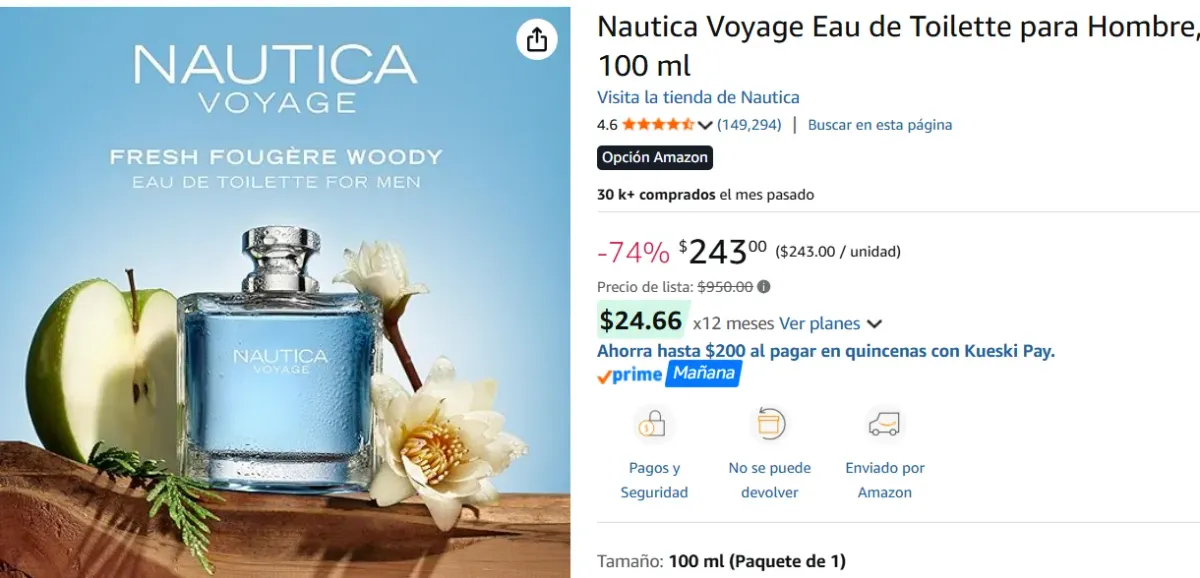 Voyage EdT para Hombre, 100 ml
