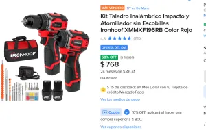 Kit Taladro Inalámbrico Impacto y Atornillador 