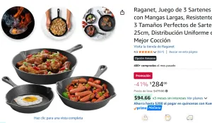 Juego de 3 Sartenes de Hierro 