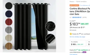 Cortina Blackout 214x160cm 2pzs 