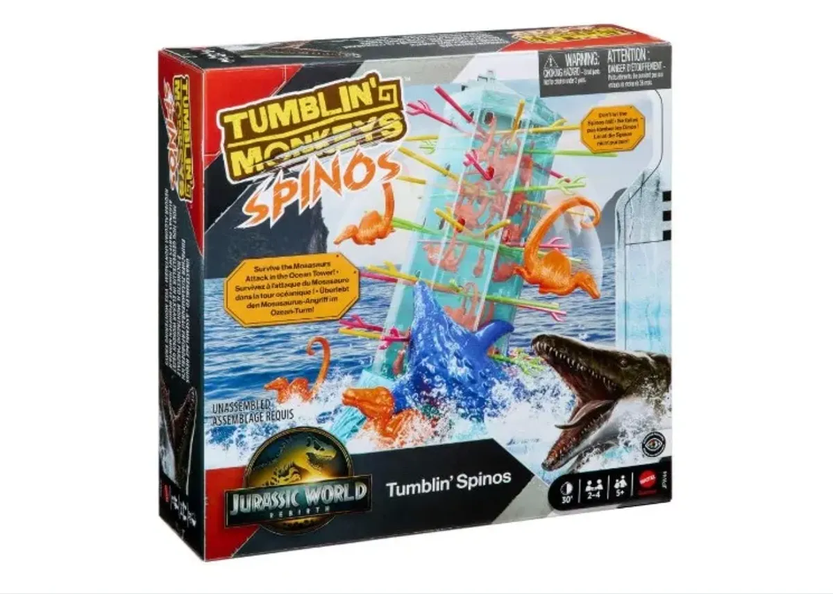 Mattel Games Juego de Mesa Monos Locos Jurassic World Saga para niños de 5 años en adelante