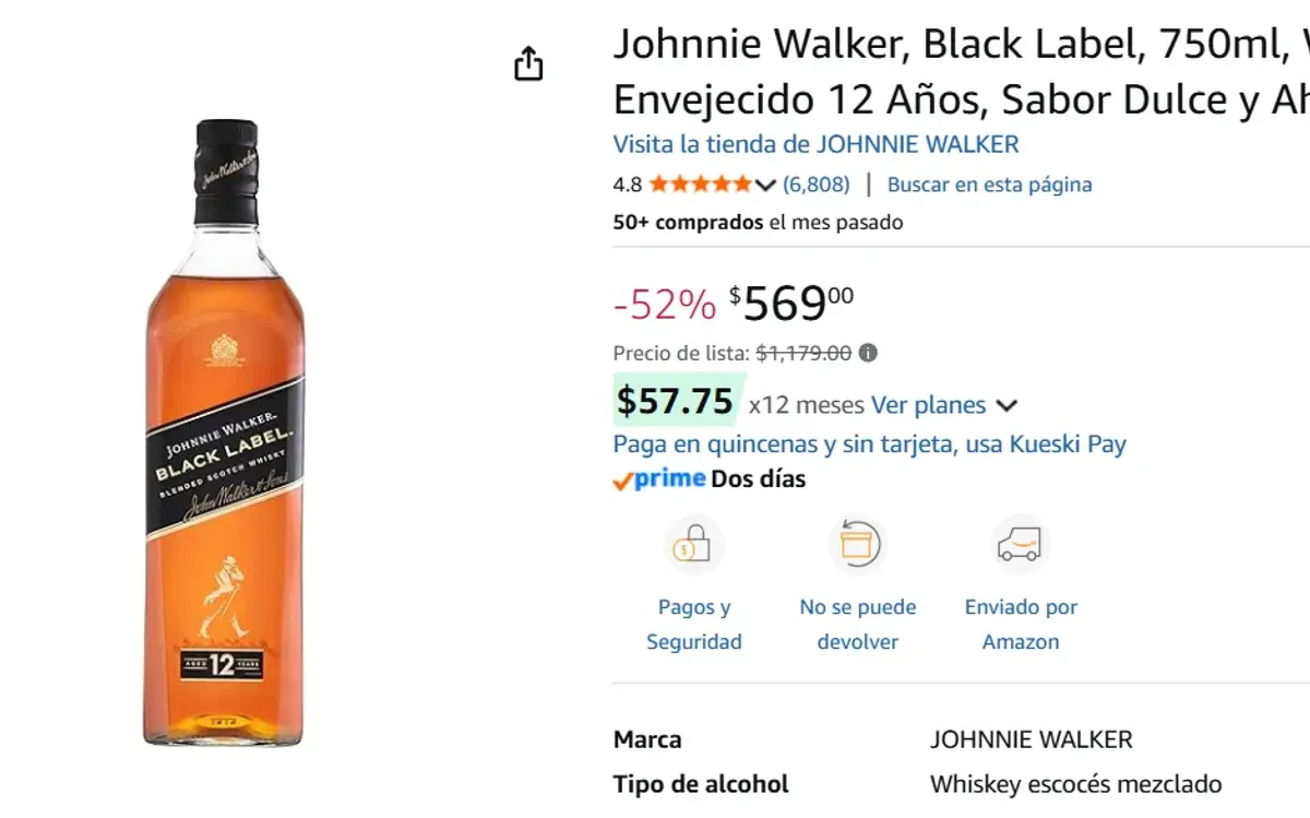 Black Label, 750ml, Scotch