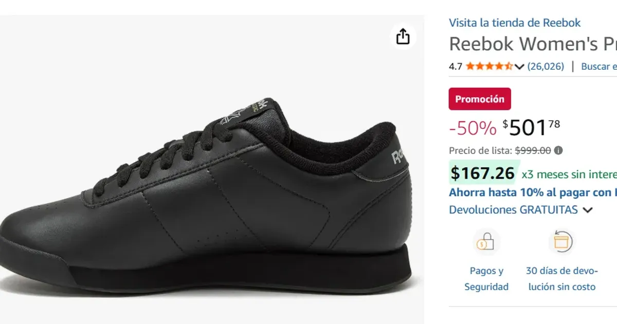 Reebok Women's Princess Sneaker