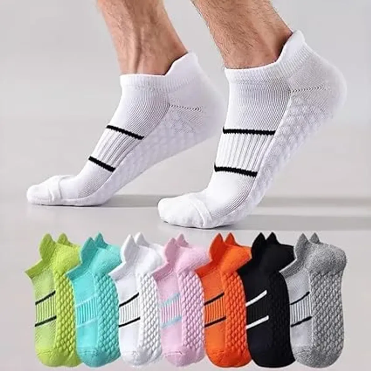 7 pares de calcetines deportivos de baja pantorrilla, ultrasuaves, transpirables, cómodos y que absorben la humedad, Varios colores, One Size