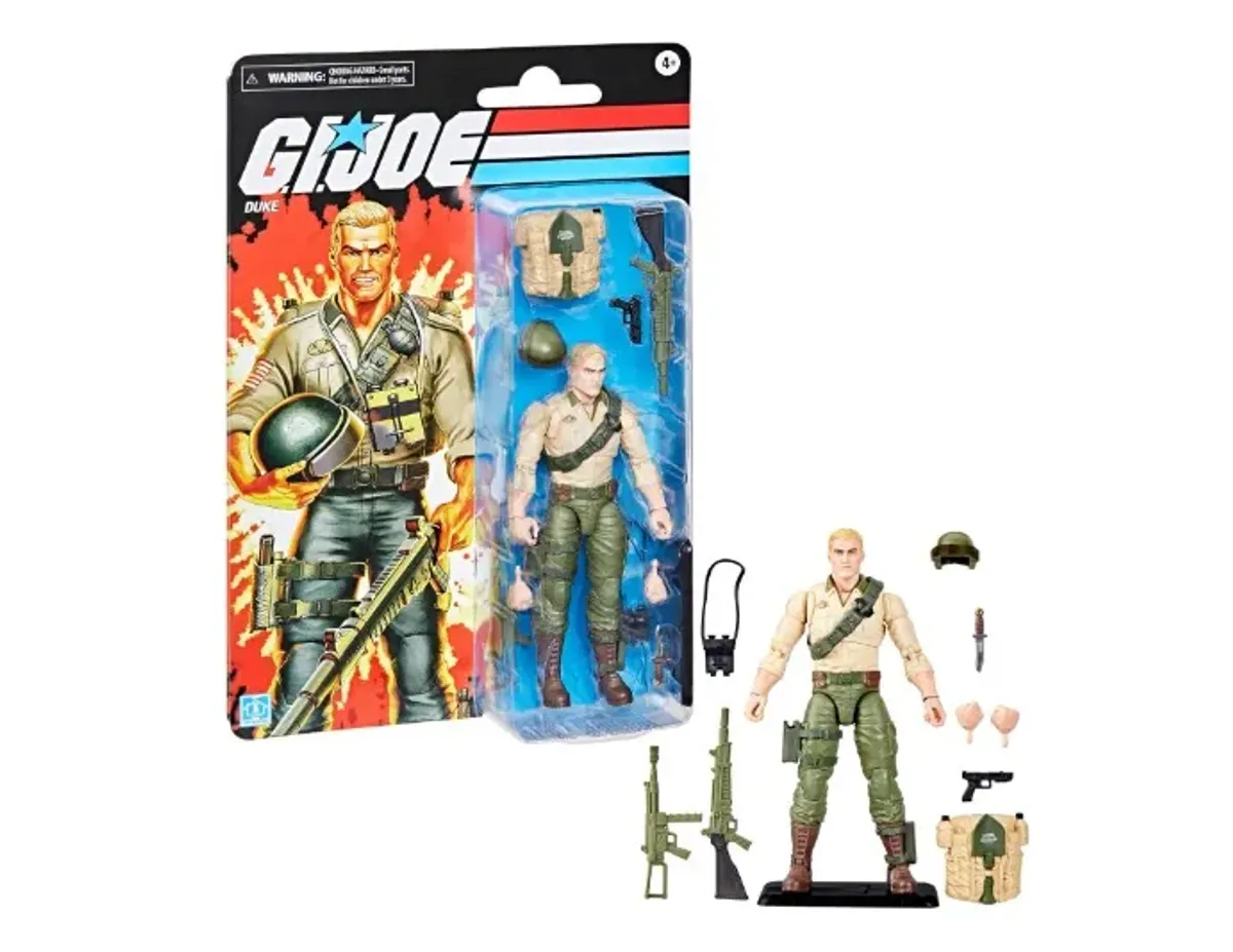 G.I. Joe Classified Series Retro Cardback Duke, Figura de acción Coleccionable de 6 Pulgadas con 10 Accesorios