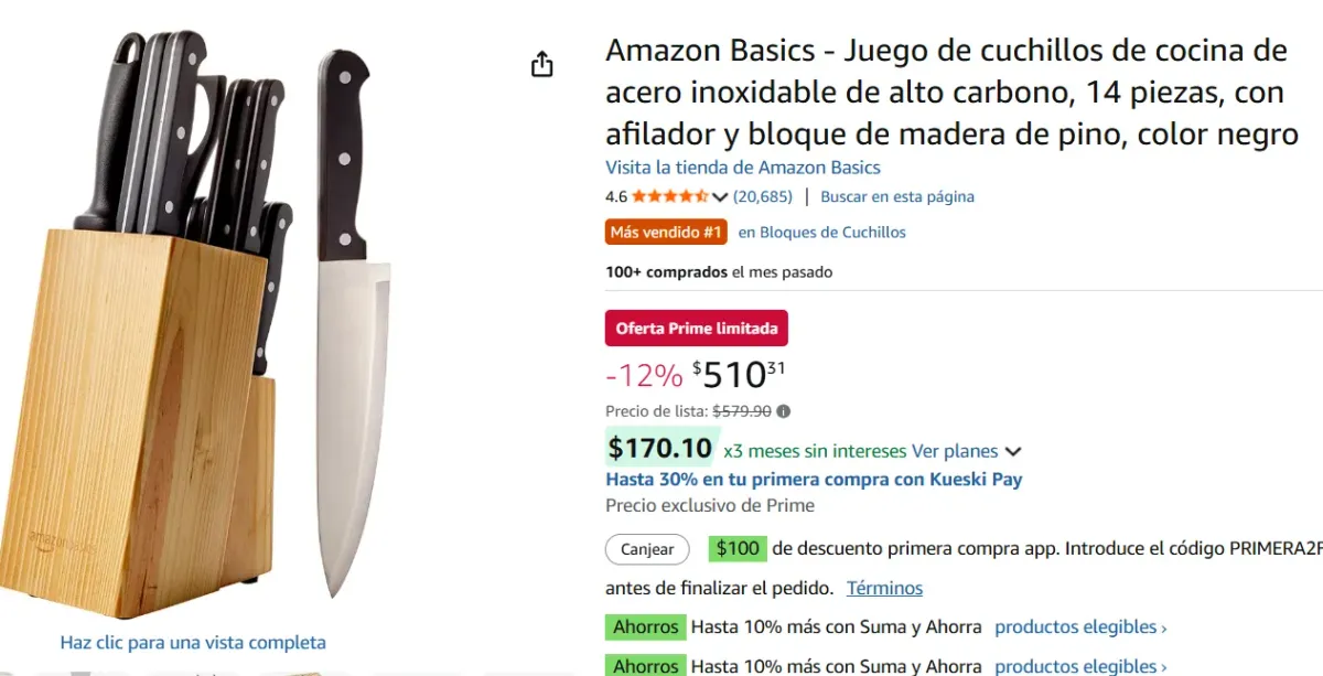 Juego de cuchillos de cocina 14 piezas