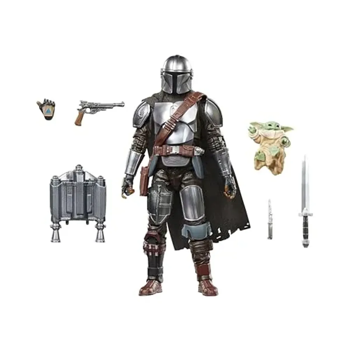 Star Wars The Black Series, El Mandaloriano y Grogu, The Mandalorian & Grogu, Figura Deluxe Coleccionable de 15 cm para Regalar