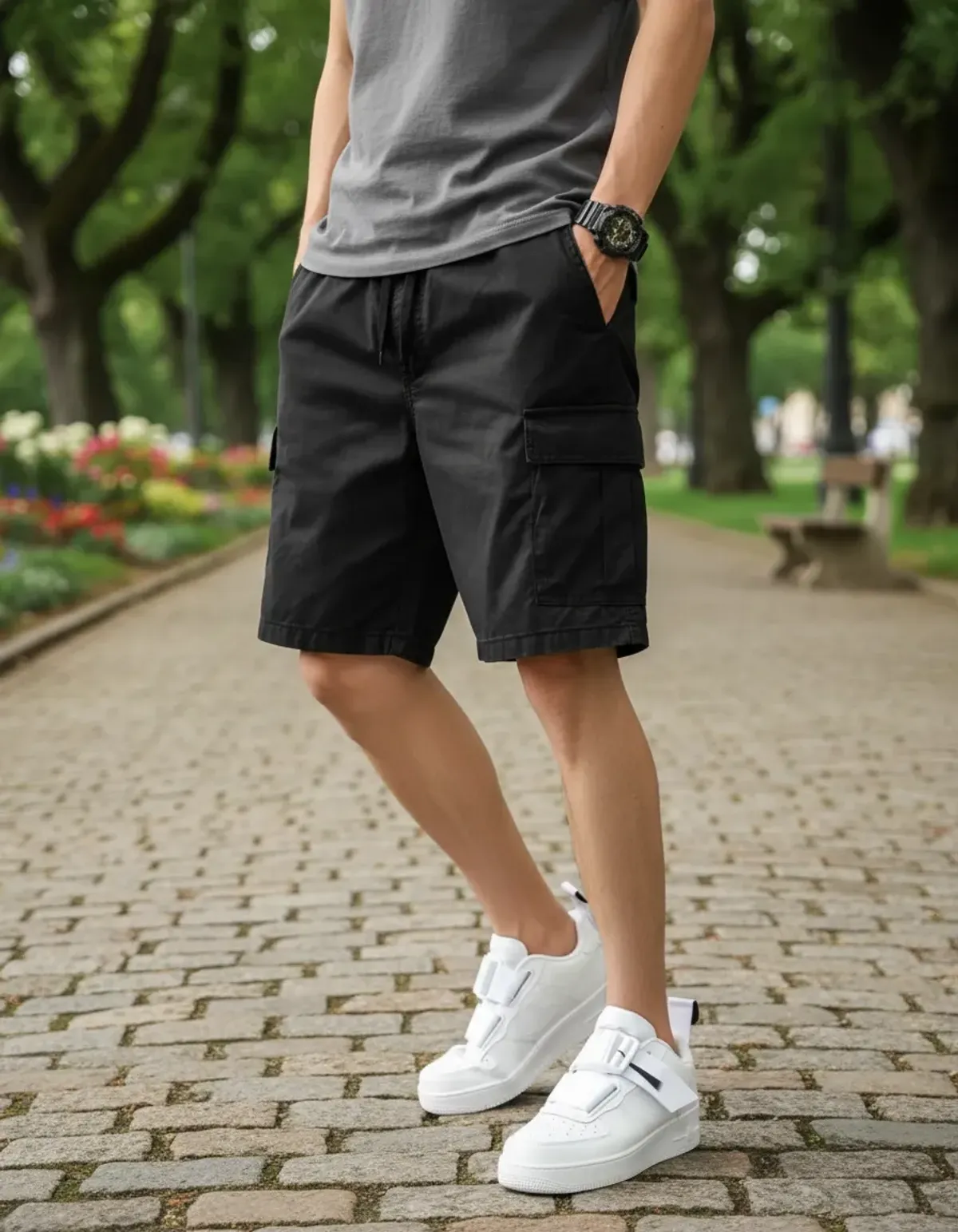 Bermuda Cargo Hombre Casual Varios Bolsillos Código Grande