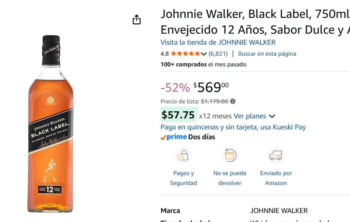 Black Label, 750ml