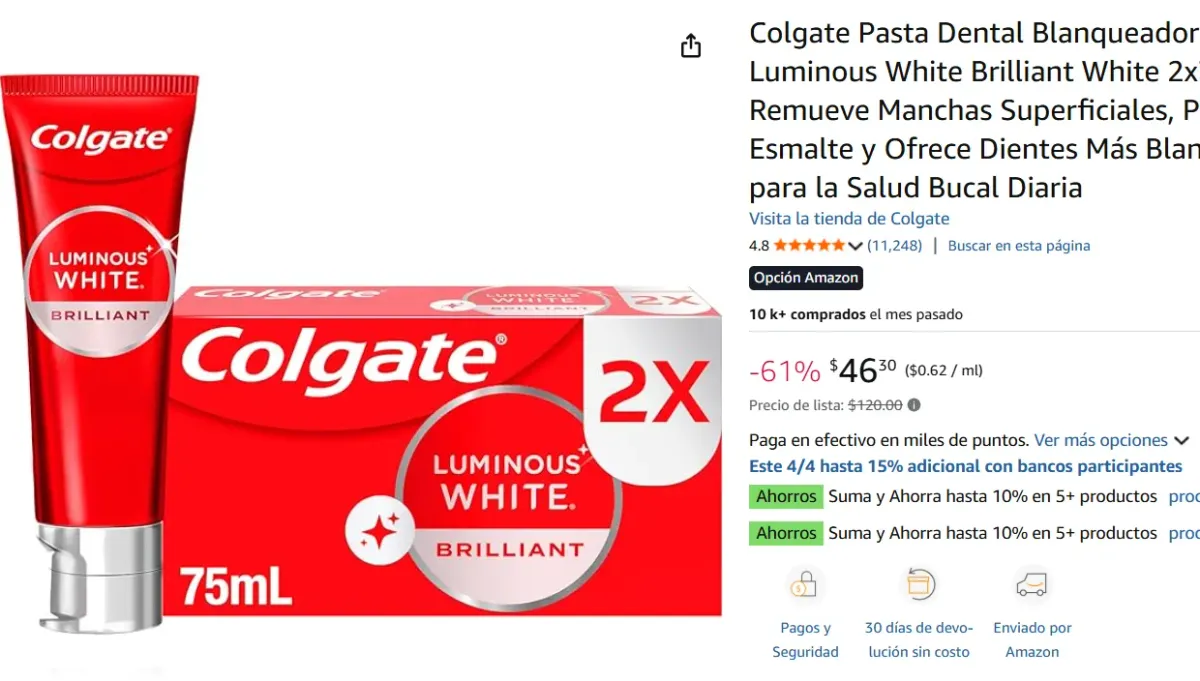 Pasta Dental Blanqueadora  2x75 ml. 