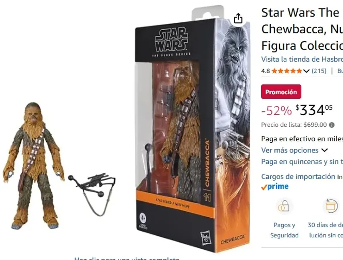 Star Wars The Black Series, Chewbacca, Nueva Esperanza, Figura Coleccionable (15 cm)