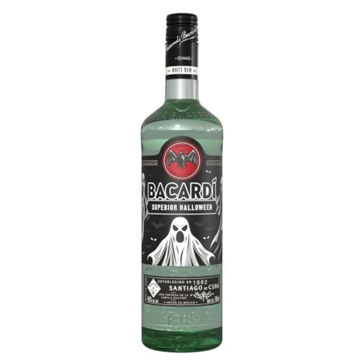 Bacardi, Ron, Carta Blanca Edición Limitada Halloween De 700 Ml, Ron Clásico, Suave Y Equilibrado, Ideal Para Coctelería