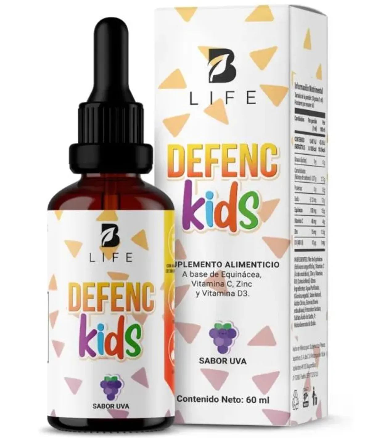 CON PLANEA Y AHORRA - B Life Company Defenc Kids líquido en gotas para niños a partir de 1 año. Ingredientes naturales: Vitamina C, D3, Zinc y Equinácea de 60 Tomas. Defenc Kids.