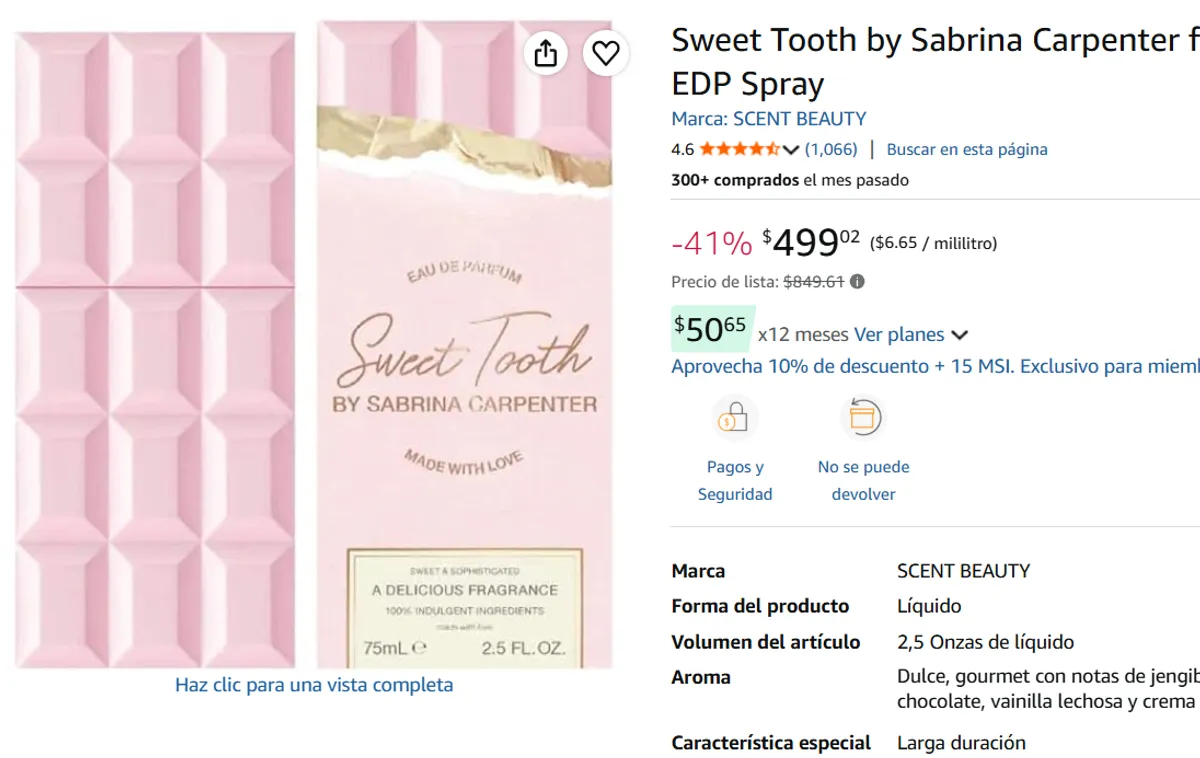 Sweet Tooth by Sabrina Carpenter EDP