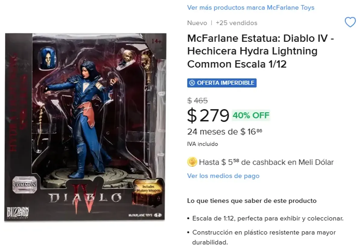 ESTATUILLA DE HECHICERA DE DIABLO IV