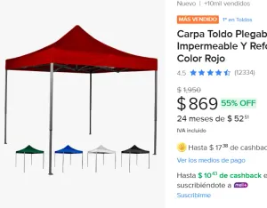 Carpa Plegable 3x3 Impermeable 