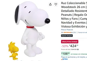 Ruz Coleccionable Snoopy y Woodstock 26 cm | Acabado Detallado Resistente | Estilo Peanuts | Regalo Original Niñas, Niños y Fans | Cumpleaños, Navidad y Eventos | Pieza Vistosa Exhibición y Repisa