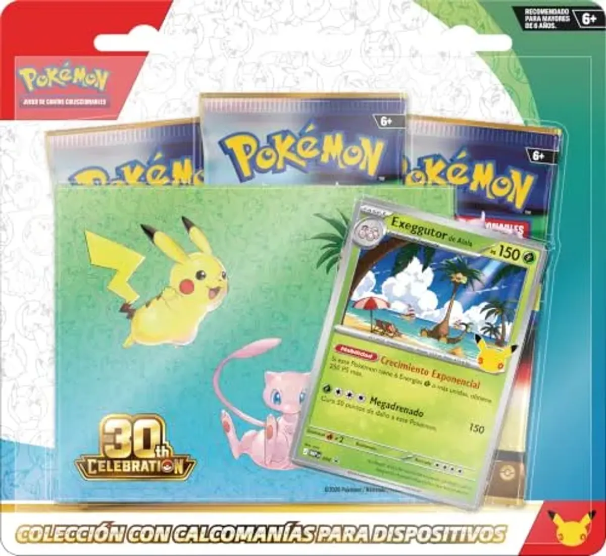 Pokémon COLECCIÓN con CALCOMANÍAS para Dispositivos DE CELEBRACIÓN 30.º Aniversario DE JCC