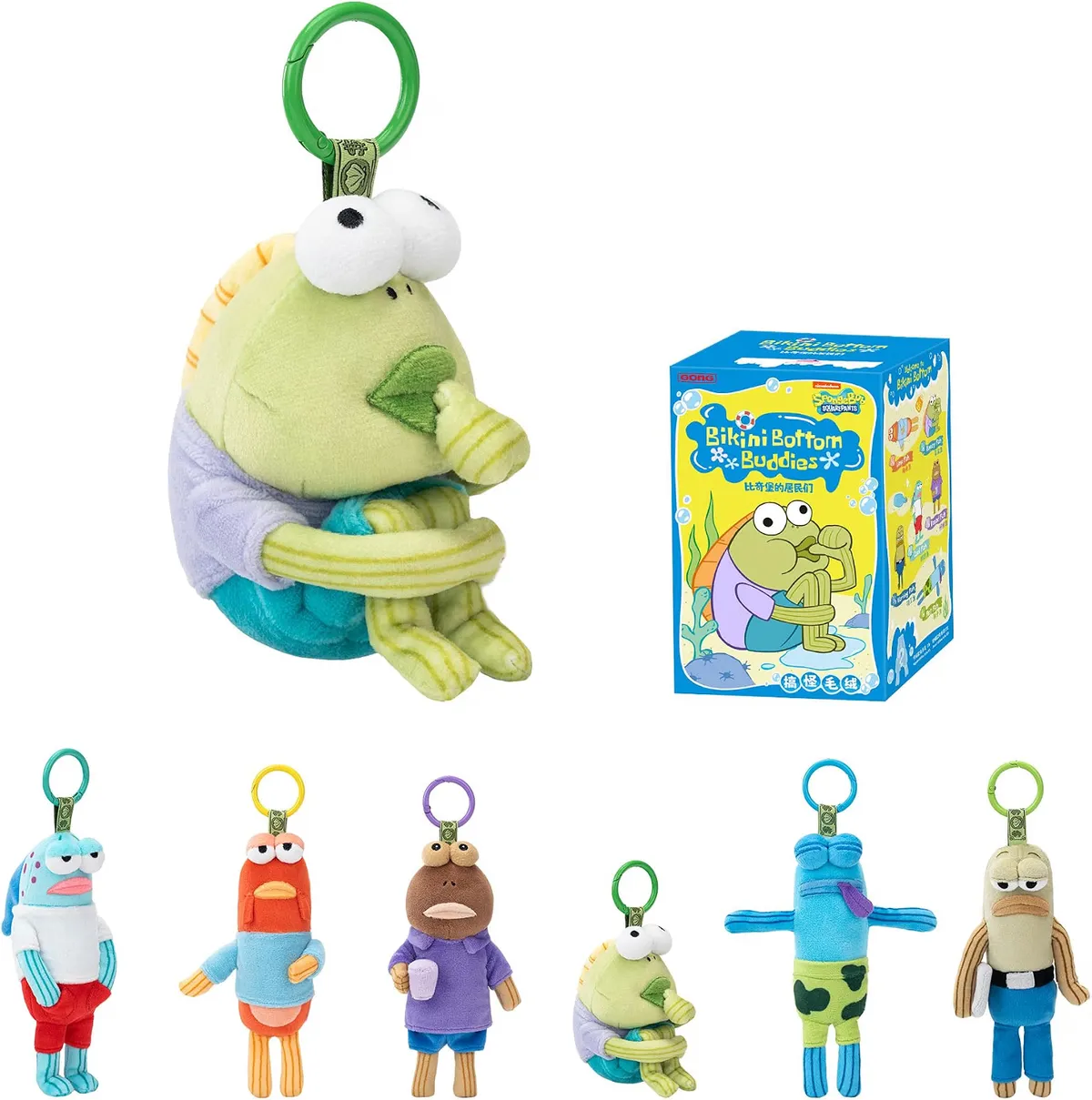 COLGANTES POP MART DE PECES DE BOB ESPONJA