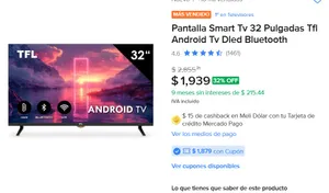 DE REMATE!!!! TV DE 32" A SOLO $1939!!! PRECIAZO!!!  