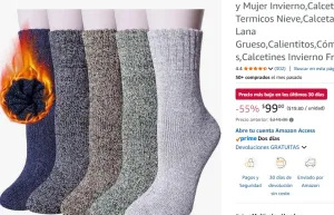 5 Pares Calcetines Hombre y Mujer Invierno,Calcetines Termicos Nieve,Calcetas de Lana Grueso,Calientitos,Cómodos,Calcetines Invierno Frío