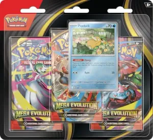 Pokémon TCG: Mega Evolution Three-Booster Blister Psyduck