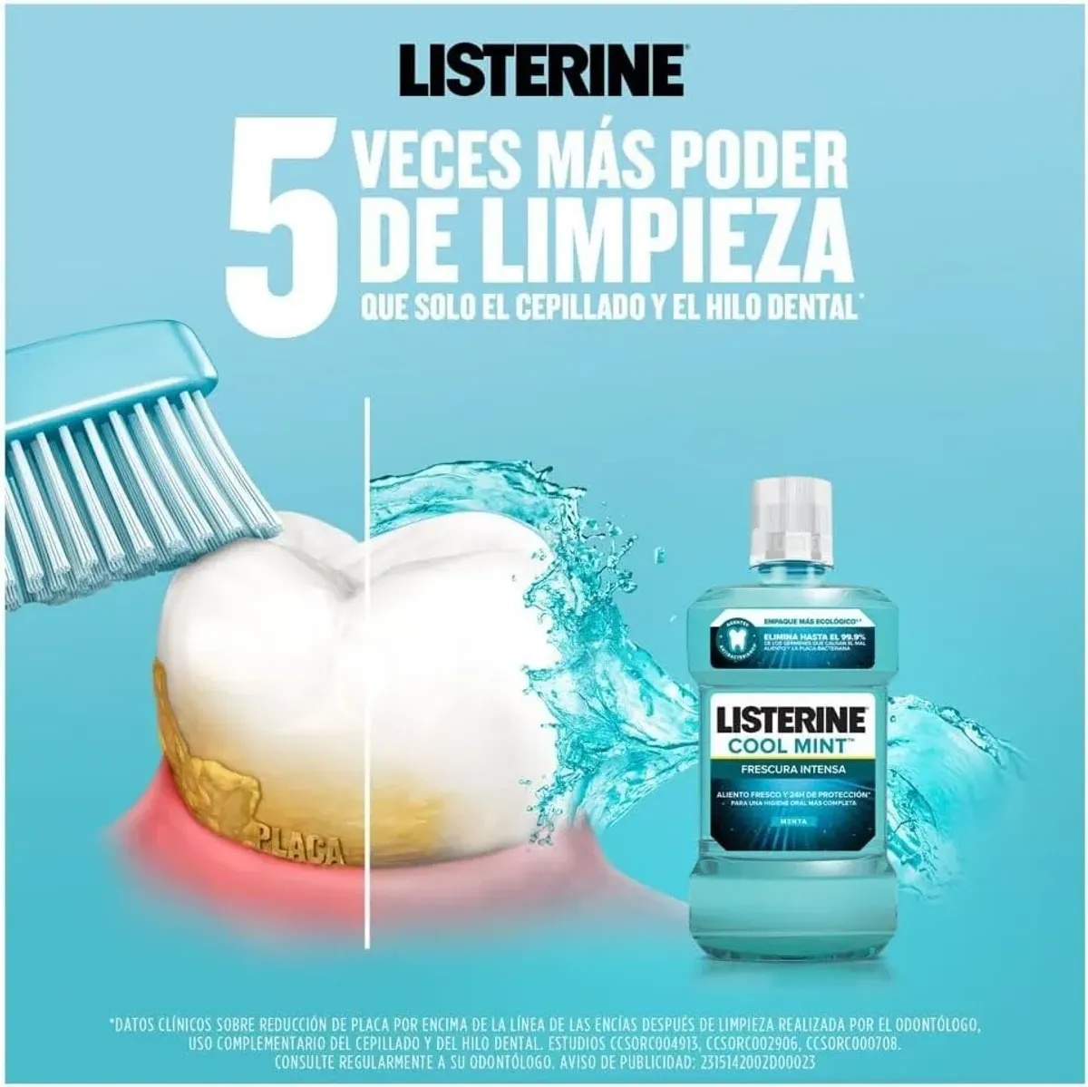 LISTERINE Enjuague Bucal Cool Mint 1 L
