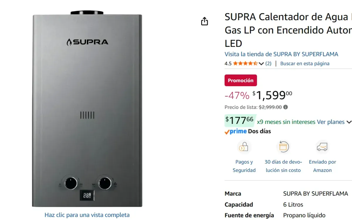Calentador de Agua Instantáneo 