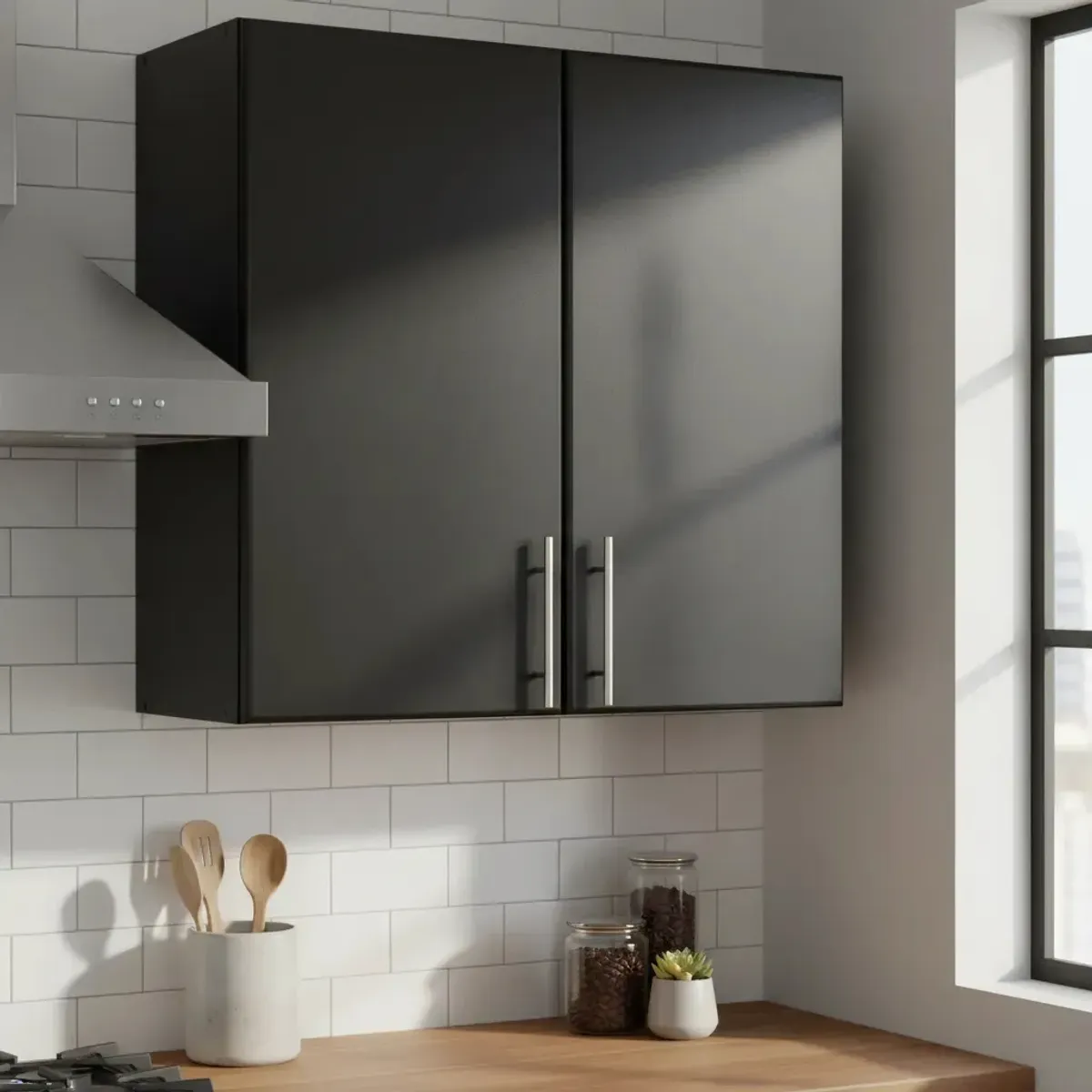 Alacena Multiusos Gabinete Minimalista Para Colgar Negro