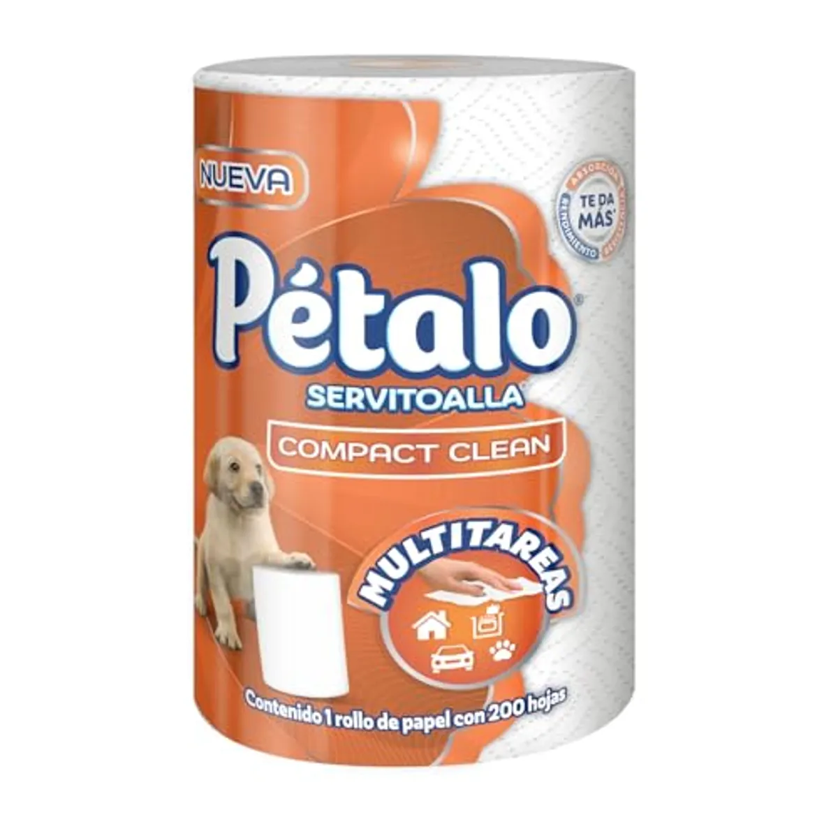 Pétalo Compact Clean, Servitoalla, 1 Rollo con 200 Hojas, Multitareas