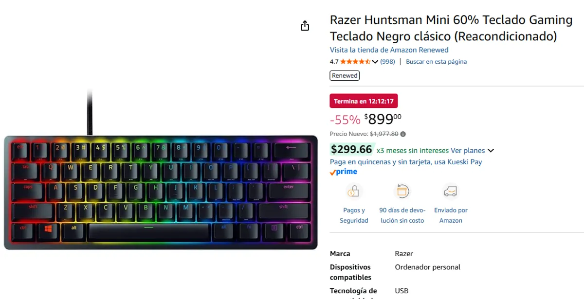 TECLADO RAZER REACONDICIONADO