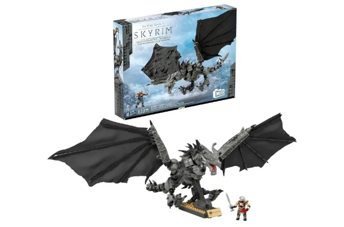Mega Skyrim Juguete de Construcción Dragón Alduin a Partir de 17 años en adelante
