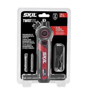 SKIL Twist 2.0 - Destornillador recargable de 4 V con cabezal pivotante, ajuste de par, cable de carga USB-C y juego de brocas de 2 piezas-SD5619-01